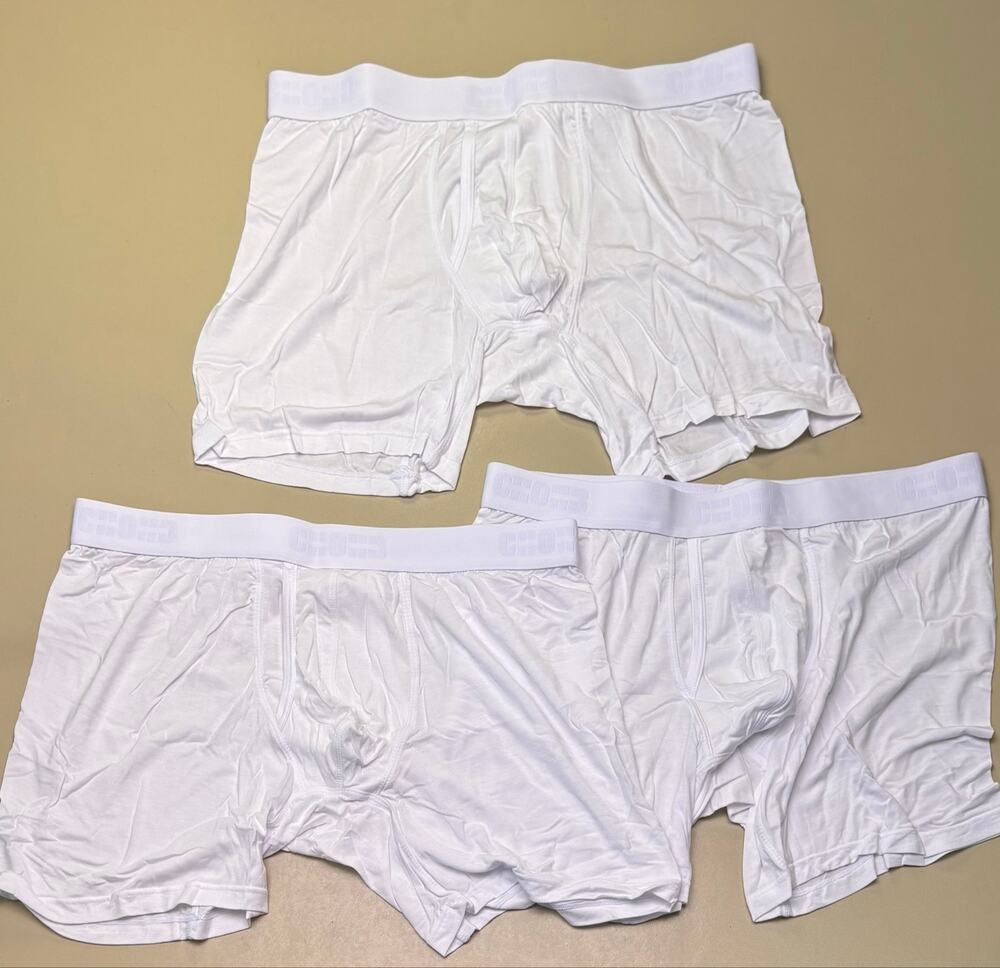 Men’s Boxer Briefs 3 Pack White XL 40-42 MicroModal Stretch CHOHB NIP